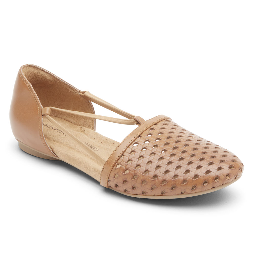 Rockport Flats For Womens Pink - Reagan Perforated - IW8345170